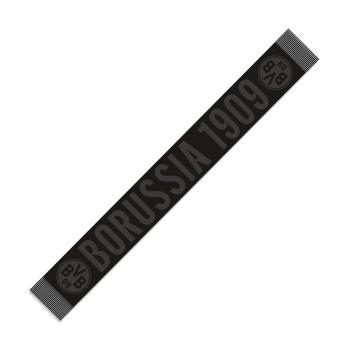 Preview: Borussia Dortmund BVB Schal Schwarz Ton-in-Ton 140 x 17 cm